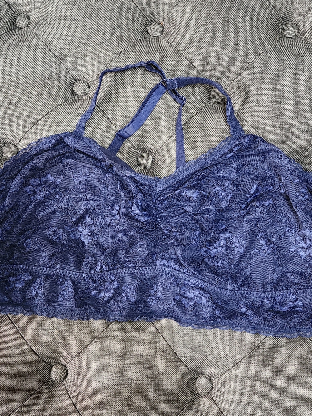 Cacique Blue Lace Wireless Bralette 26/28 - Picture 2 of 4